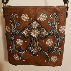 Shoulder Strap Purse with Cross